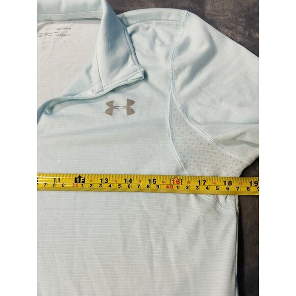 Underarmour Women’s Medium Heat Gear Half Zip. Fitted Pullover Soft Aqua Color - Picture 6 of 8